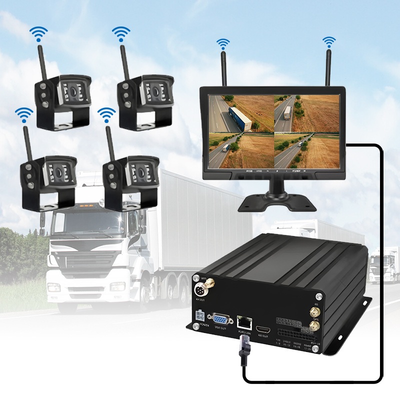 10.1 ইঞ্চি 4CH ওয়্যারলেস HDD মোবাইল NVR সিস্টেম