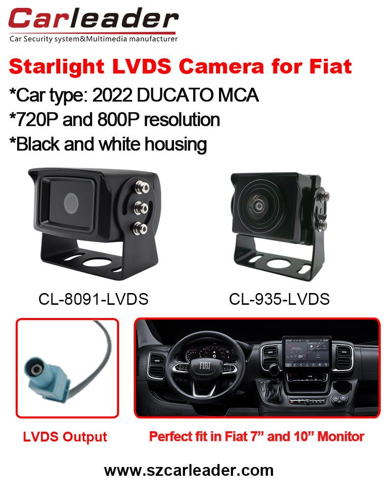 ফিয়াট ডুকাটোর জন্য Carleader LVDS যানবাহন রিয়ার ভিউ ক্যামেরা ফিট
